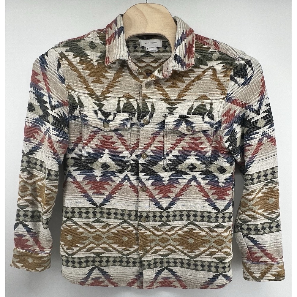 Urban Outfitters Heavy Button Front Shirt Southwest Pattern Woven Shacket